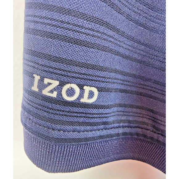 Izod Golf Polo Men’s 2XLT Advantage Striped Short Sleeve Shirt Blue White - Picture 2 of 9